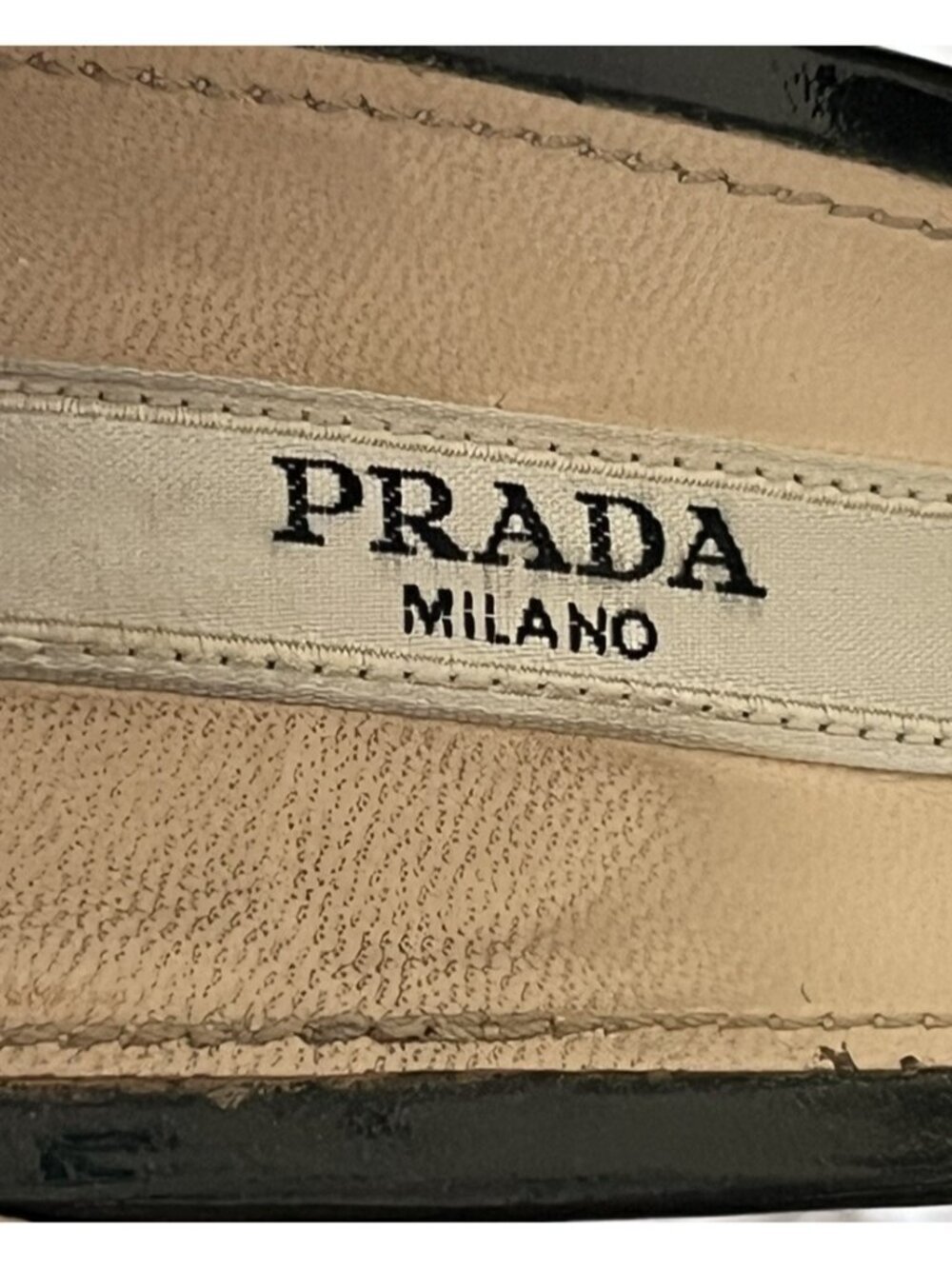 Prada Womens Sz 38.5 Olive Green Patent Leather Platform Slingback  Heels Sz 8 - Picture 6 of 11